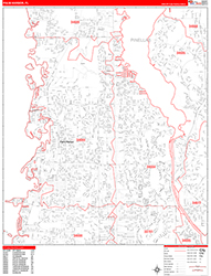 Palm Harbor Wall Map Zip Code Red Line Style 2026